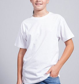 Camiseta blanca niños de algodón tacto suave Sol's Crusader 150