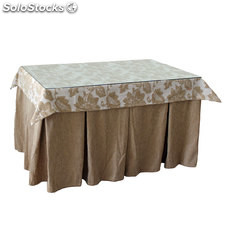 Oferta conjunto mesa de camilla con ropa, tarima y cristal