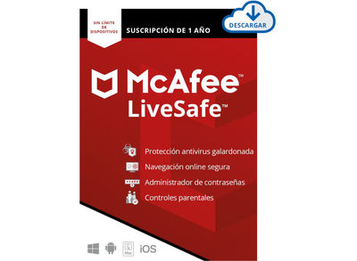 Oferta especial de McAfee® LiveSafe™ para un número de dispositivos ilimitados,