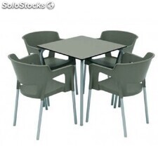 Comprar Juego de 2 sillas de terciopelo gris para comedor Bolero