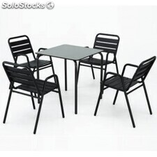 OFERTA Pack terraza bar mesa + 4 sillas de aluminio