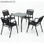 OFERTA Pack terraza bar mesa + 4 sillas de aluminio - 1