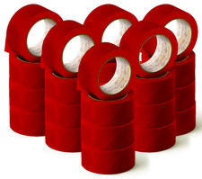 OFITURIA Cinta Adhesiva, color Rojo, Cinta para Embalaje y Organizar tus Cajas y