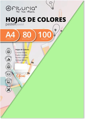 Ofituria fab-15614 100 Packs de 100 Hojas Color Verde Claro Tamaño A4 80g