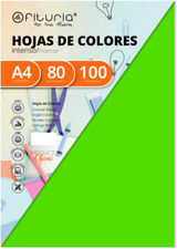 Ofituria fab-15625 Pack 100 Hojas Color Verde Fuerte Tamaño A4 80g