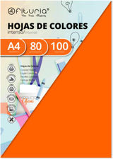 Ofituria fab-15626 Pack 100 Hojas Color Naranja Tamaño A4 80g