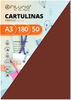Ofituria fab-16573 Pack 50 Cartulinas Color Marron Tamaño A3 180g