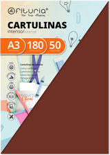 Ofituria fab-16573 Pack 50 Cartulinas Color Marron Tamaño A3 180g