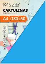 Ofituria fab-17092 Pack 50 Cartulinas Azul Medio Tamaño A4 180g