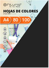 Ofituria fab-17106 Pack 100 Hojas Color Negro Tamaño A4 80g