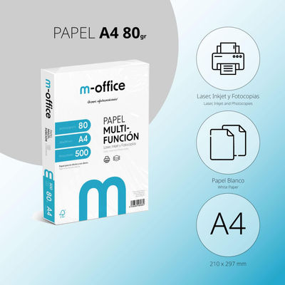 OFITURIA Hybrite Papel Multiusos A4 Para Impresora 80Gr, 4000 Hojas - 8 Paquetes - Foto 2