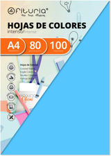 Ofituria Pack 100 Hojas Color Azul Tamaño A4 80g