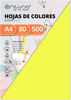 Ofituria Pack 500 Hojas Color Amarillo Tamaño A4 80g, fab-15641