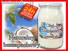 Olej kokosowy rafinowany 900 ml oldfarm czysty bezzapachowy w szklanych słoikach