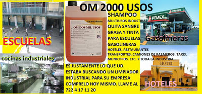Om 2000 usos shampoo biodegradable, elimina sangre,grasa,aceite, y tinta, - Foto 5