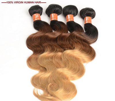 Ombre Virgin Brazilian Brazilian Hair corps vague de tissage de cheveux tricolor