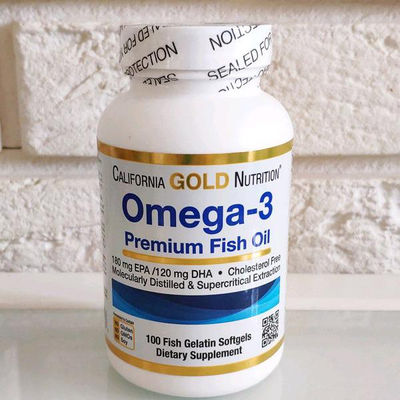 Omega 3 Huile de poisson de qualité premium, 100 capsules