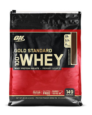 Optimum Nutrition 100% Whey Gold Standard, Double Rich Chocolate, 5lbs /10Lbs