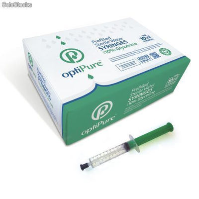 OptiPure - Seringue pré-remplie d&#39;eau stérile 10ml avec 10% de glycerine