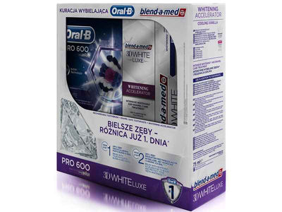 Oral-b Pro 600 3D white Blau/Weiss + blend-a-med set