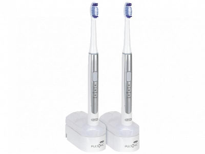Oral-B Zahnbürste Pulsonic SLIM Weiß/Silber Doppelpack