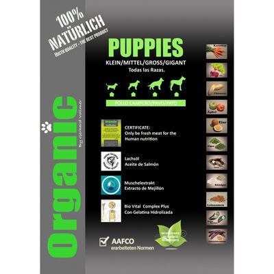 Organic PUPPIES - Pienso natural para puppies con 90% de Carne (16kgs) - Foto 2