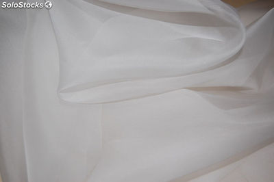 Organza blanc de soie - Photo 2