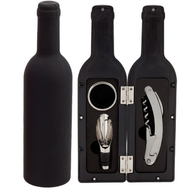Original set de vinos en forma de botella con suave tac