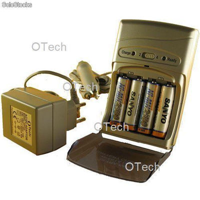 OTech Chargeur ultra rapide - 4 accus 2500 mAh Sanyo