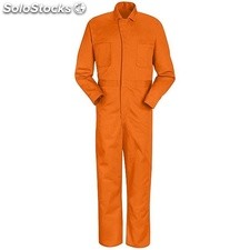 Overol industrial 100% algodón con cintas reflejantes color naranja