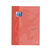 Oxford Cuaderno Espiral Folio Touch (80H) (Cuadricula 5mm) Tapa Extradura - Rojo