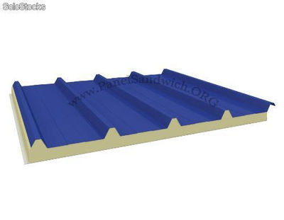 P5A4AP Panel Sándwich 5 Grecas Agropanel / Azul Lago-Poliéster / Esp: 4 cm