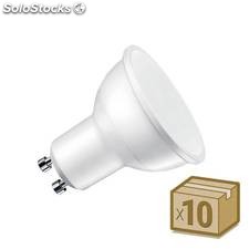 Pack 10 x lâmpada led gu10 100º 7w branco frio. Loja Online LEDBOX. Lâmpadas LED