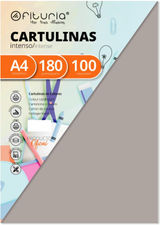 Pack 100 Cartulinas Color Gris Tamaño A4 180g