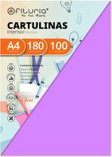 Pack 100 Cartulinas Color Lila Tamaño A4 180g