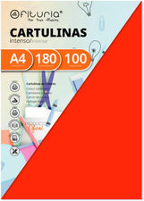 Pack 100 Cartulinas Color Naranja Tamaño A4 180g
