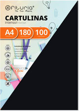 Pack 100 Cartulinas Color Negro Tamaño A4 180g