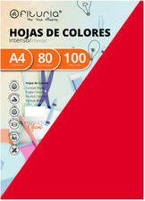 Pack 100 Cartulinas Color Rojo Tamaño A4 180g
