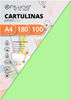 Pack 100 Cartulinas Color Verde Claro Tamaño A4 180g