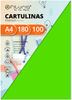 Pack 100 Cartulinas Color Verde Fuerte Tamaño A4 180g