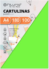Pack 100 Cartulinas Color Verde Tamaño A4 180g