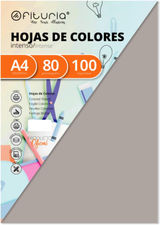 Pack 100 Hojas Color Gris Tamaño A4 80g