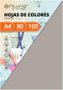 Pack 100 Hojas Color Gris Tamaño A4 80g