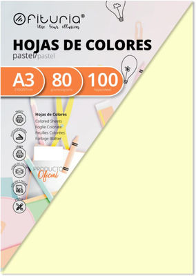 Pack 100 Hojas Color Marfil Tamaño A3 80g