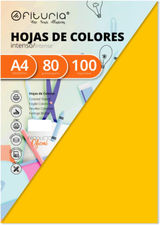 Pack 100 Hojas Color Oro Tamaño A4 80g