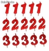 Pack 100 Velas Rojas con Numeros (1,2,3,4,5,6,7,8,9 y 0) a precios de Saldo.