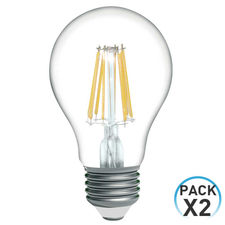 Pack 2 Bombillas LED Filamento Estándar E27 8W Equi.60W 806lm 2700K 15000H