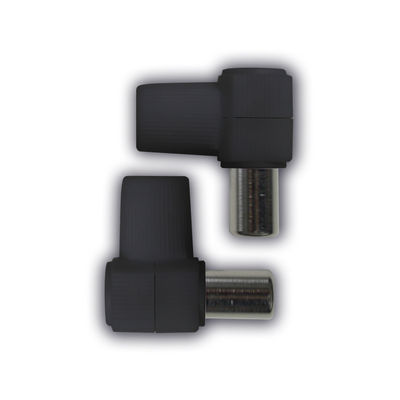 Pack 2 Conectores Coaxiales Acodados Macho/Hembra Negro 9&amp;1