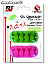 Pack 2 Kabelorganisationsclips 5 Schlitze mit selbstklebendem nine&amp;one bl.1