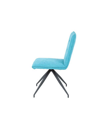 Pack 2 sillas Carol tapizado en tela terciopelo azul turquesa, 88cm(alto) - Foto 4